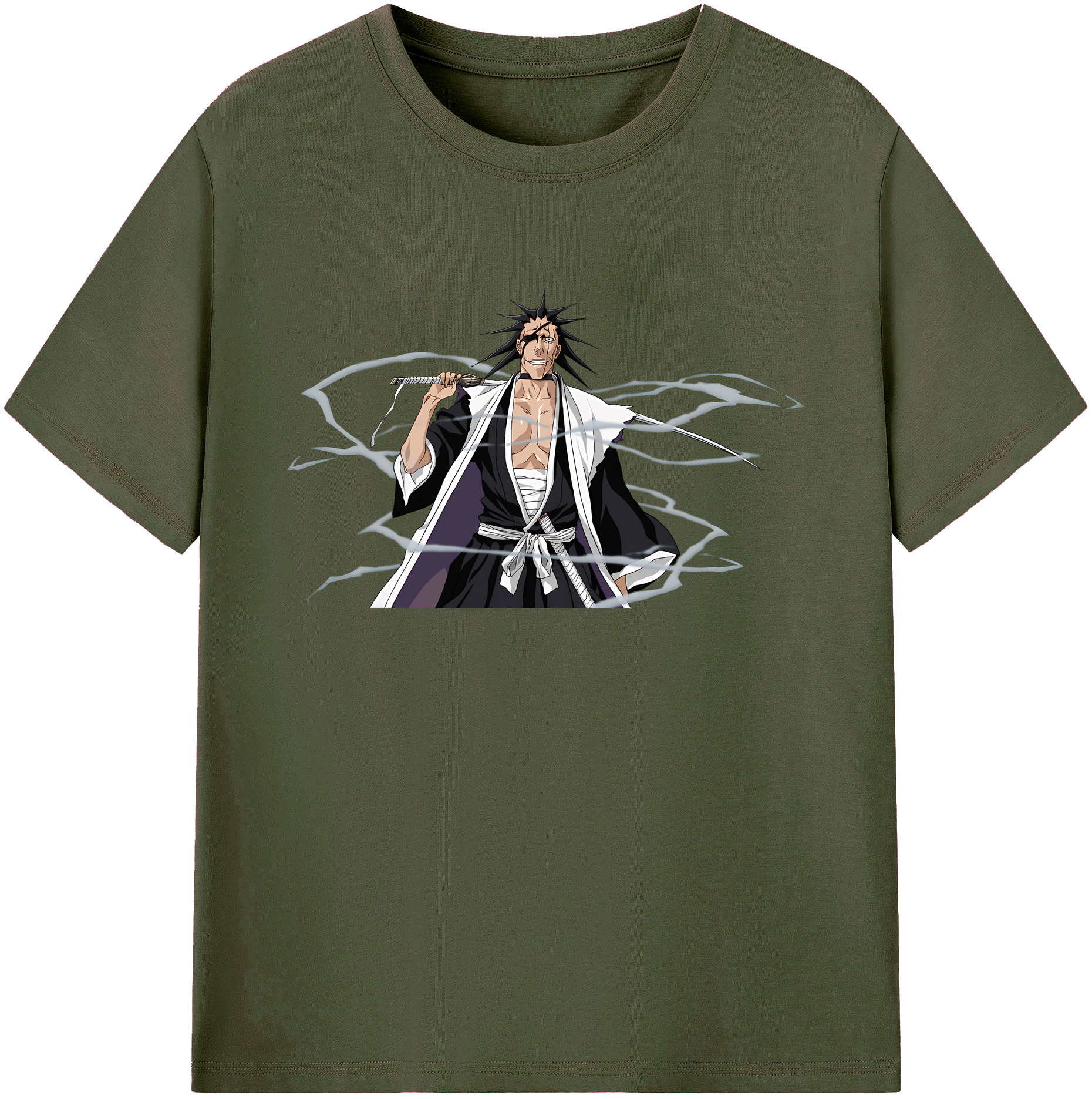 （画像用） ブリーチ ざらき けんぱち BLEACH Zaraki Kenpachi 綿100％ メンズ半袖Tシャツ｜肌触りやわらか＆通気性